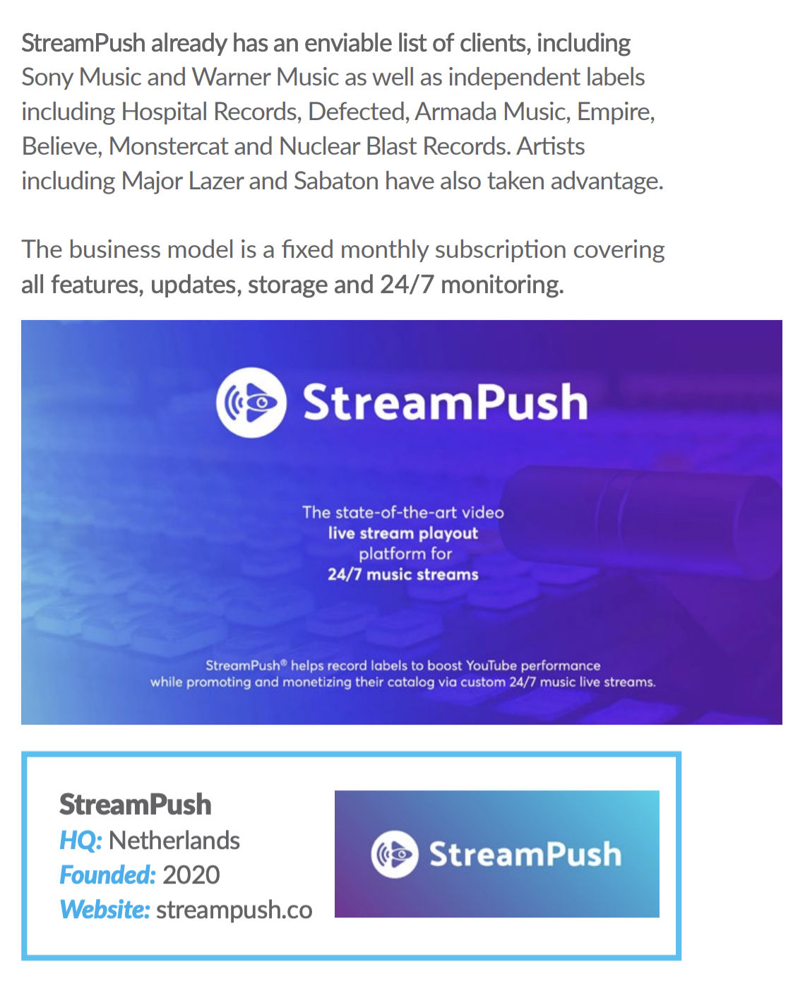Music Ally SI:X 2025 Startups Contest Finalist